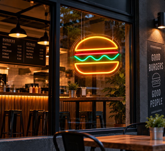 Cartel de neón LED HAMBURGUESA | Multicolor